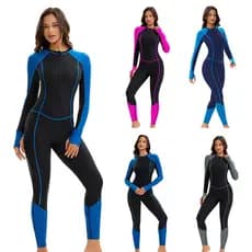 Roupa de Surf Feminina 2026 Nova, Proteção Solar, Manga Longa, Cobertura Total, Maiô de Praia em Uma Peça
