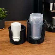 Kit Porta Copos Descartáveis 70ml e 200ml Minimalista  Organizador Cantinho do Café Porta Café Copos
