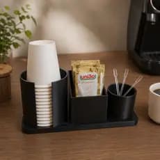 Organizador Cantinho do Café Porta  Copos 70ml Porta Açúcar Porta Colher  Station Design Minimalista
