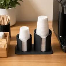 Suporte Porta Copos Duplo 70ml e 200ml, Organizador Copos Descartáveis, Cantinho do Café organizador