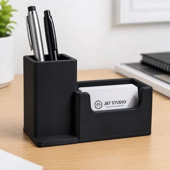 Organizador de Mesa Porta Canetas e Cartão de Visita  Escritório Consultório Recepção Multifuncional