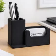 Organizador de Mesa Porta Canetas e Cartão de Visita  Escritório Consultório Recepção Multifuncional