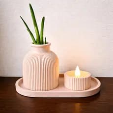 Kit Decoração Minimalista Vaso Bandeja Porta Vela Joias para Sala Quarto Banheiro Lavabo porta joias