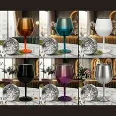 Taça Copo Térmico 2 em 1 Desmontável Vira Taça ou Copo Portátil Prático para Vinho, Drinks, Bebidas