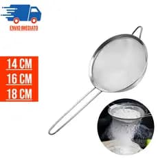 Peneira de Aço Inoxidável Coador Multiuso para Cozinha Peneiras Massas em 3 Tamanhos