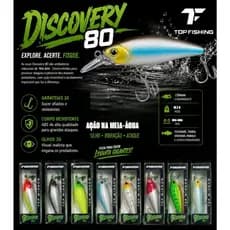 Iscas Artificias Top Fishing Discovery Meia Água 8 cm 10,5 gr Pesca Tucunaré Traíra Dourado Robalo