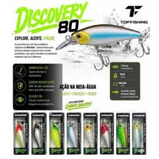 Iscas Artificias Importadas Top Fishing Discovery Meia Água 8 cm 10,5 gr (NOVAS CORES)