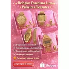 Relógios Femininos Luxo + Pulseiras Elegantes Escolha Seu Modelo