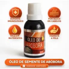 Óleo de Abóbora 30ml Puro – Antioxidante Natural | Imunidade, Cabelo Forte e Pele Saudável
