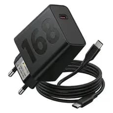 Carregador Turbo 168W Compatível Com Motorola Fonte e Cabo Tipo C 6A 1M Carga Ultra Rápida