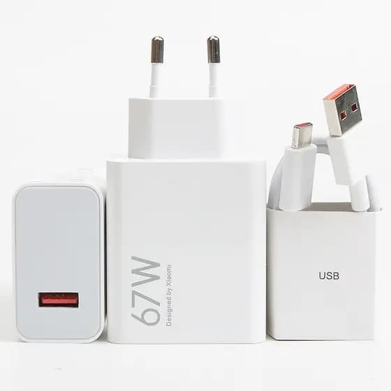 Carregador Rápido 67W Fonte e Cabo Tipo C 6A Carga Ultra Rápida Compatível Com Xiaomi