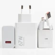 Carregador Rápido 67W Fonte e Cabo Tipo C 6A Carga Ultra Rápida Compatível Com Xiaomi