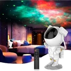 Projetor De Luzes Estrelas Galáxia Luminária Astronauta Com Controle
