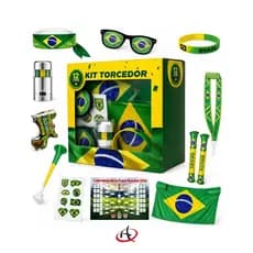 Kit Torcedor Brasil 12 Itens Futebol Copa Do Mundo 2026