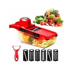 Ralador Fatiador Legumes 6 em 1 Inox Mandoline Multifuncional Cortador de Frutas Verduras e Queijos