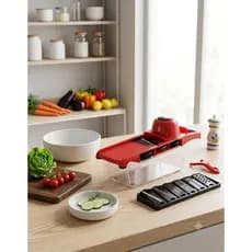 Cortador Fatiador Ralador de Legumes 6 em 1 Mandoline Profissional Cozinha com Lâminas Inox