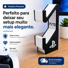 Suporte Duplo Controle PS5  Organizador DualSense Para 2 Controles Gamer
