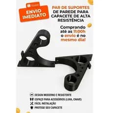 Kit 03 Suporte De Parede Para Pendurar Capacete E Acessórios