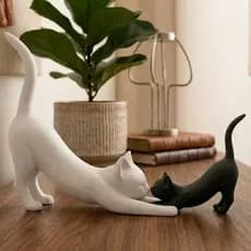 Gatos Decorativos Minimalistas Escultura Decoração Moderna Quarto Sala Presentes