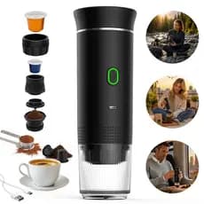 Cafeteira Portátil Expresso 3 Em 1 Elétrica Cápsula E Pó Usb-C Para Viagem E Carro