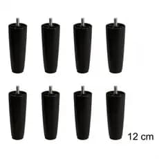 Kit 12 e 6 peças Pés de Cama Box 12cm Cabeceira Pezinho Plástico Com Parafuso Resistente