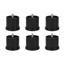 Kit 12 e 6 peças Pés de Cama Box, Mesa e comoda 06cm Cabeceira Pezinho Plástico Com Parafuso Resistente