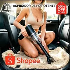 Aspirador de Pó Sem Fio Portátil 3 em 1 Carro e Casa Alta Potência USB Recarregável Filtro Lavável