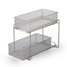 Novo estilo prateleira de ferro de duas camadas grade prateleira pratos de cozinha garrafas pode Rack de armazenamento c