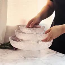 Prato de frutas de vidro doméstico sala de estar mesa de café lanche placa de cristal estilo japonês bandeja luz luxo al