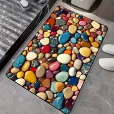3D tridimensional seixo diatomácea lama banheiro absorvente esteira de secagem rápida antiderrapante pé tapete porta do