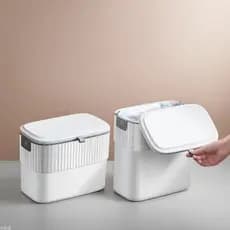 Lixeira doméstica, embalagem automática com tampa, sala de estar, armazenamento, cozinha, lata de lixo montada na parede