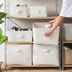 Novo estilo japonês Muji tecido cesta de armazenamento algodão linho brinquedos domésticos lanches caixa armazenamento r