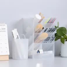 Novo estilo nórdico simples Desktop oblíquo quatro grade caneta titular estilo Muji estudante caixa de armazenamento de