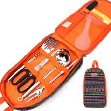 CLS Conjunto de panelas ao ar livre Camping Cozinha portátil Conjunto de 8 peças Auto-condução Tour Piquenique Churrasco