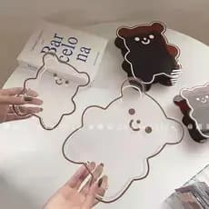 Novo estilo influenciador sala urso maquiagem escova de armazenamento bonito Desktop caneta titular vaso acrílico caneta