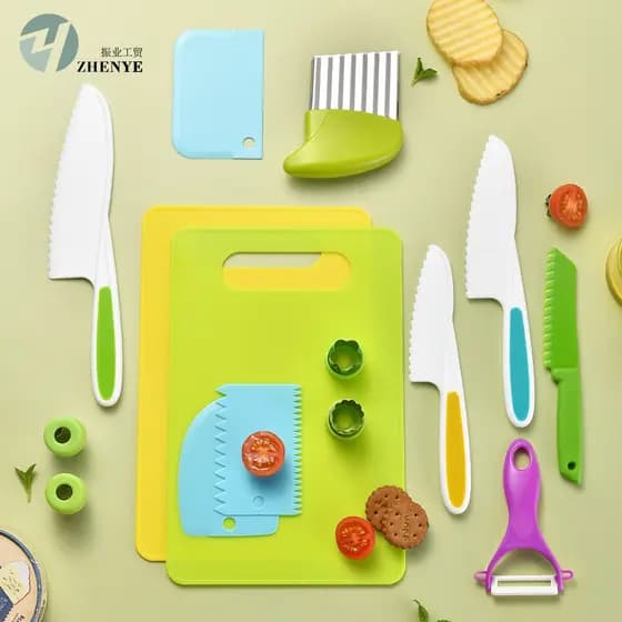 Crianças cozinhar conjunto de corte vegetal crianças faca de plástico faca de frutas bolo faca criança cozimento seguro