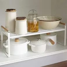 [] Prateleira de cozinha Cozinha Ferro Rack de armazenamento de micro-ondas Rack de panelas domésticas