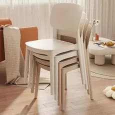 Banqueta doméstica com encosto cadeira de plástico espessada empilhável confortável mesa de jantar sedentária simples co