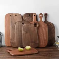 Tábua de corte de madeira maciça, mogno, madeira inteira, Pizza, bife, pão, corte de vegetais, frutas, tábua de corte de
