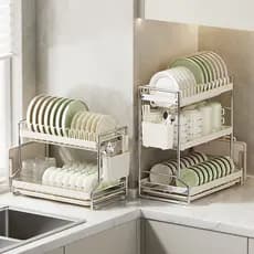 Novo estilo [c] suprimentos de cozinha dreno prato rack doméstico multifuncional prato rack placa corte pauzinhos gaiola