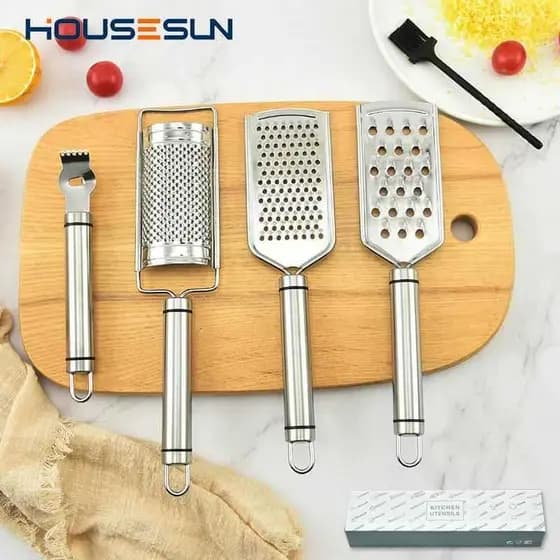 Conjunto pequeno de cozinha ralador de aço inoxidável todo em aço ralador de queijo ralador de limão ralador de queijo
