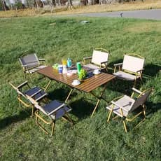 Mesa de piquenique dobrável ao ar livre acampamento mesa de churrasco acampamento mesa dobrável liga alumínio portátil r