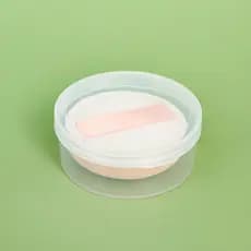 Marshmallow almofada puff maquiagem puff beleza ovo caixa de armazenamento Mini caixa redonda de plástico transparente P