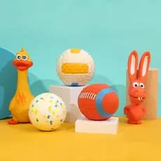 Brinquedos de látex para animais de estimação látex Rugby futebol soando brinquedos resistente à mordida ventilação brin