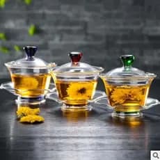 Vidro de alto boro Sancai Gaiwan grande fabricante de chá engrossado transparente casa xícara de chá Kung Fu conjunto de
