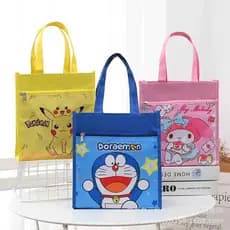 Lancheira espessada de desenho animado, bolsa de almoço para estudantes, bolsa quadrada para mamãe, lancheira de grande