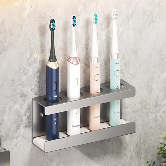 Rack de escova de dentes leve luxo toalete sem perfuração copo de dentes caixa de armazenamento de parede rack de escova