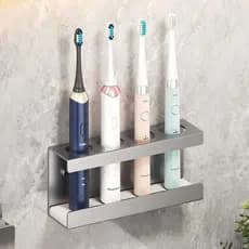 Rack de escova de dentes leve luxo toalete sem perfuração copo de dentes caixa de armazenamento de parede rack de escova