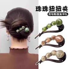 High-End strass contas uma palavra torção clipe 2025 novo estilo bobina grampo de cabelo volta cabeça Volume do cabelo m