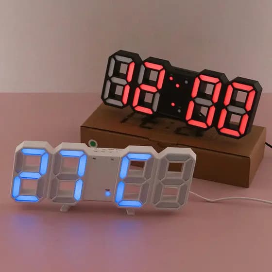 3D Digital Luminoso Despertador Estudante com Voz Despertador Eletrônico Inteligente Relógio Despertador Infantil